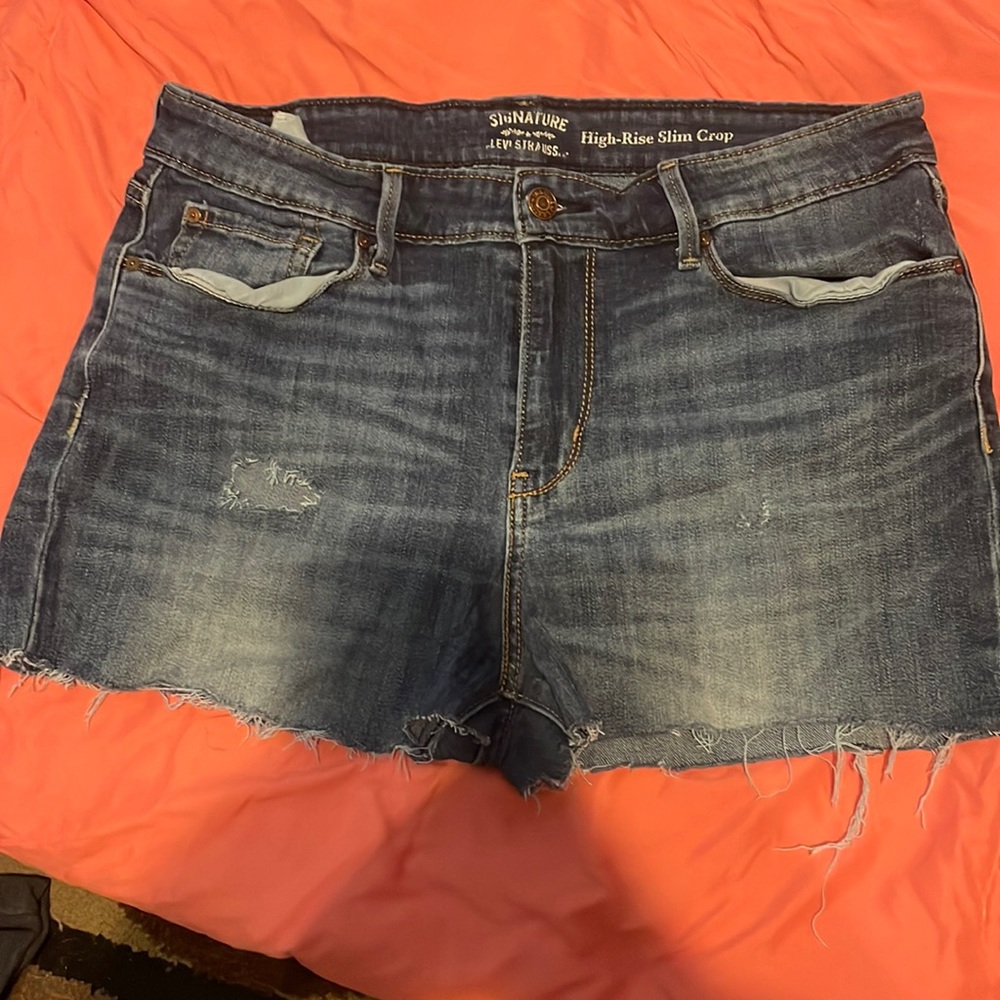 levi strauss & co blue jean shorts, size 12